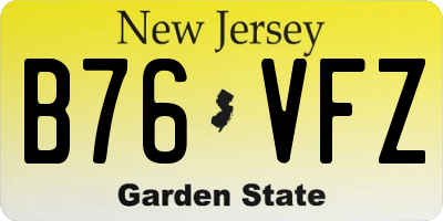 NJ license plate B76VFZ