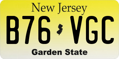 NJ license plate B76VGC
