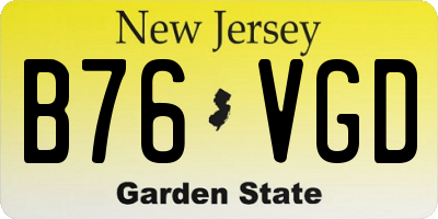 NJ license plate B76VGD