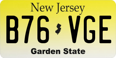 NJ license plate B76VGE