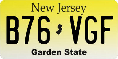 NJ license plate B76VGF