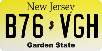 NJ license plate B76VGH