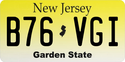 NJ license plate B76VGI