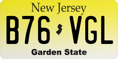 NJ license plate B76VGL