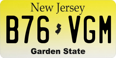 NJ license plate B76VGM