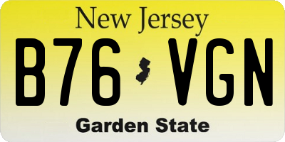 NJ license plate B76VGN
