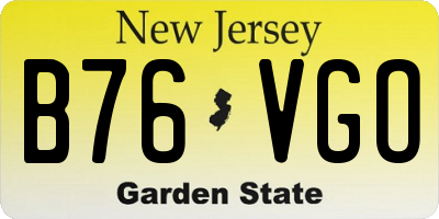 NJ license plate B76VGO