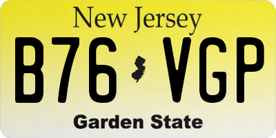 NJ license plate B76VGP