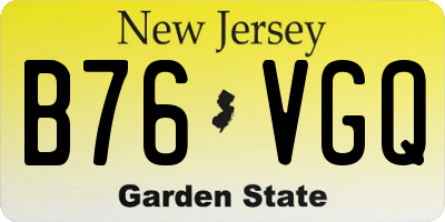 NJ license plate B76VGQ