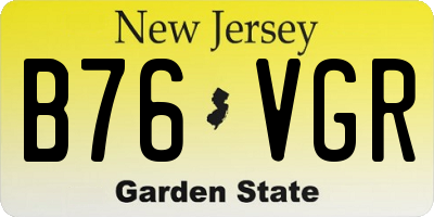 NJ license plate B76VGR