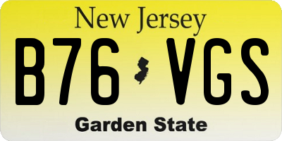 NJ license plate B76VGS