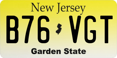 NJ license plate B76VGT