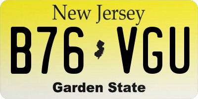 NJ license plate B76VGU