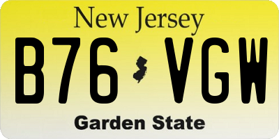 NJ license plate B76VGW