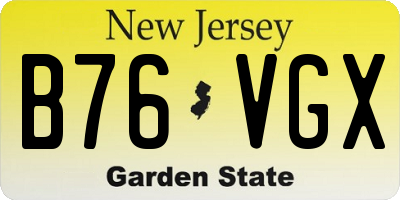 NJ license plate B76VGX