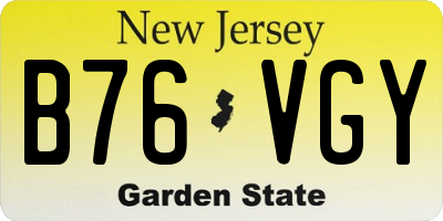 NJ license plate B76VGY