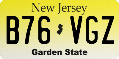 NJ license plate B76VGZ