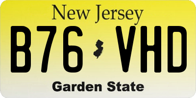 NJ license plate B76VHD