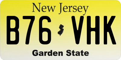 NJ license plate B76VHK