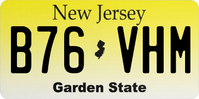 NJ license plate B76VHM