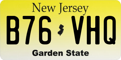 NJ license plate B76VHQ