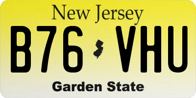 NJ license plate B76VHU