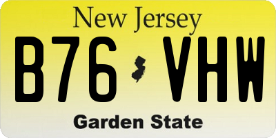 NJ license plate B76VHW