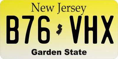 NJ license plate B76VHX