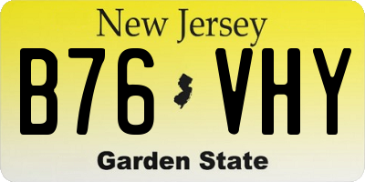 NJ license plate B76VHY