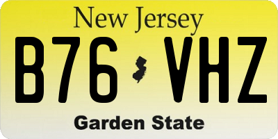 NJ license plate B76VHZ