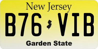 NJ license plate B76VIB