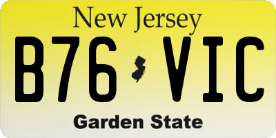 NJ license plate B76VIC