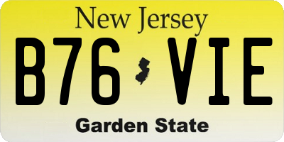 NJ license plate B76VIE