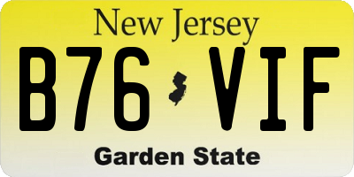 NJ license plate B76VIF