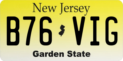 NJ license plate B76VIG