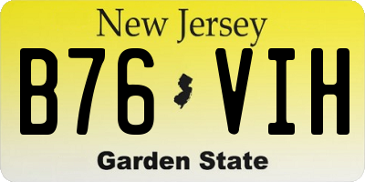 NJ license plate B76VIH
