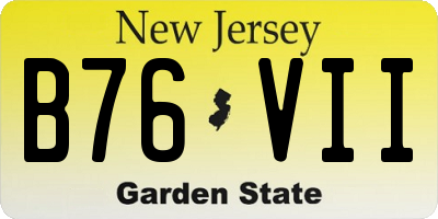 NJ license plate B76VII