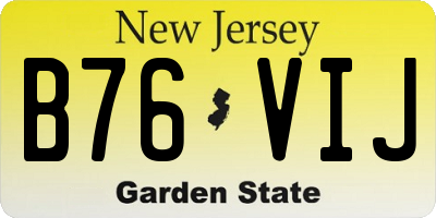 NJ license plate B76VIJ