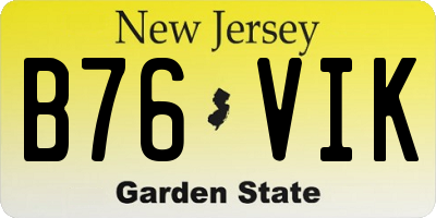 NJ license plate B76VIK