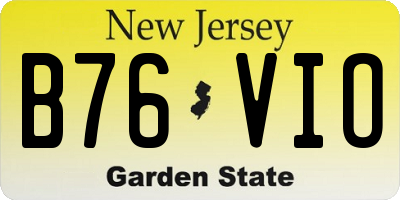 NJ license plate B76VIO