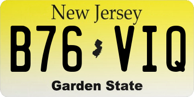 NJ license plate B76VIQ