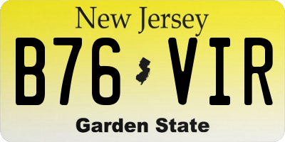 NJ license plate B76VIR