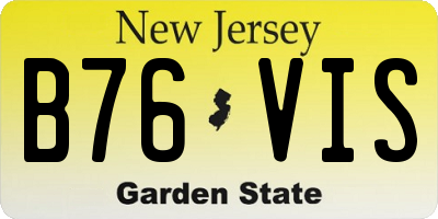 NJ license plate B76VIS