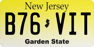 NJ license plate B76VIT