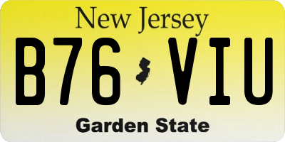 NJ license plate B76VIU