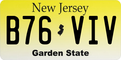 NJ license plate B76VIV