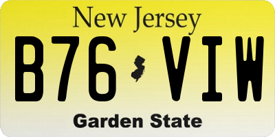 NJ license plate B76VIW