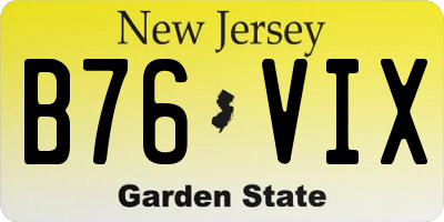NJ license plate B76VIX