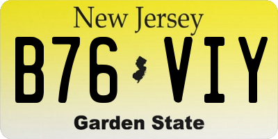 NJ license plate B76VIY