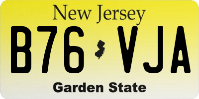 NJ license plate B76VJA